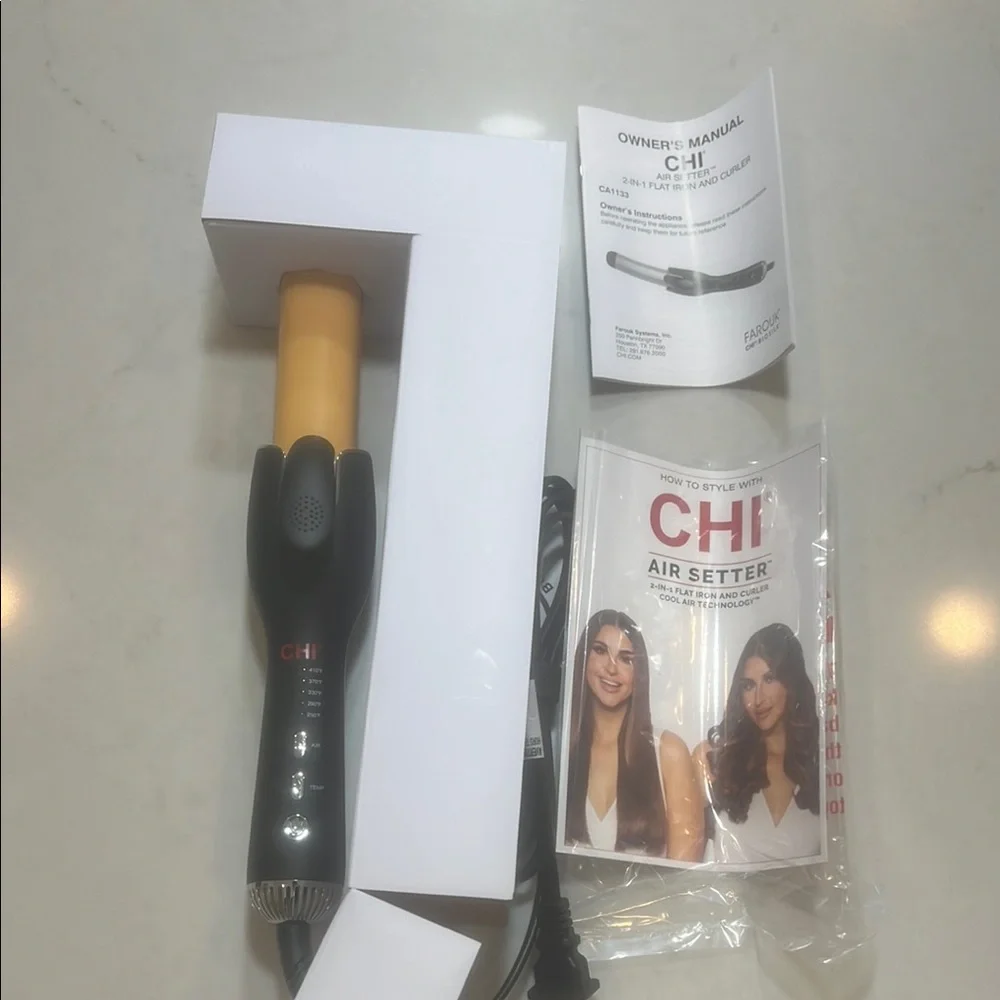 CHI Air Setter 2 in 1 flat iron and curler Hair Styling Tool - Black and Gold - Picture 2 of 3